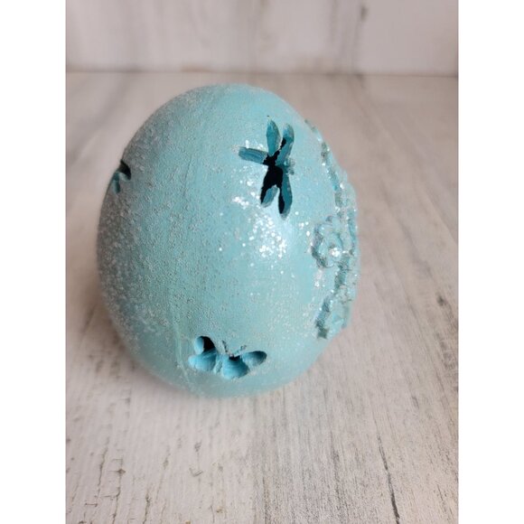 Blue glitter Easter eggs spring butterfly dragonfly home decor - Picture 3 of 8